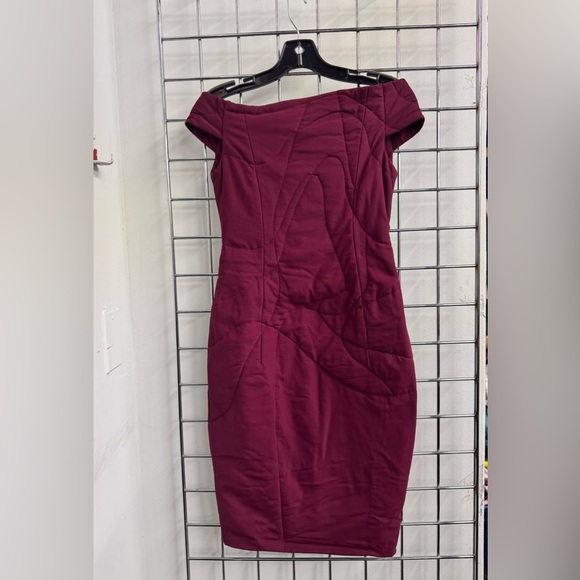NWT Acne Studios‎ Anais Mesh Bodicon Mini dress size 36 in Burgundy - Picture 1 of 8